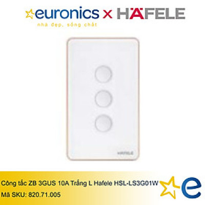 CÔNG TẮC ZB 3GUS 10A TRẮNG L HAFELE HSL-LS3G01W/820.71.005 - HÀNG CHÍNH HÃNG