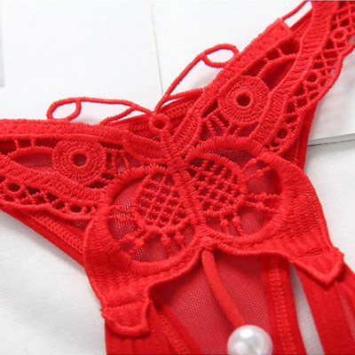 Quần lót nữ sexy lọt khe thêu bướm hở đũng sexy - Màu đỏ