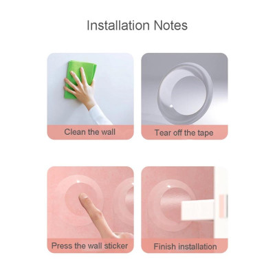 Miếng Đệm Trong Suốt Silicone, Chặn Cửa Dán Tường Không Cần Khoan, Chống Va Đập Cánh Cửa, Mềm Mại Và Siêu Dính. TakyHome 1700tron