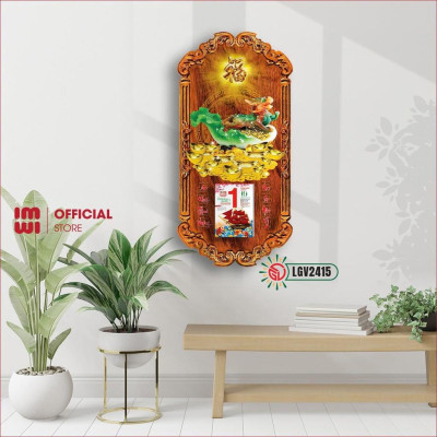 Lịch gỗ treo tường Tỳ Hưu phong thủy IMWI GIMIVINA LGV2415