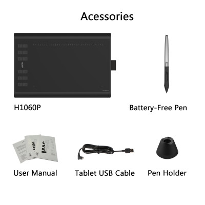 Bảng Vẽ Điện Tử HUION H1060P - Hàng Nhập Khẩu