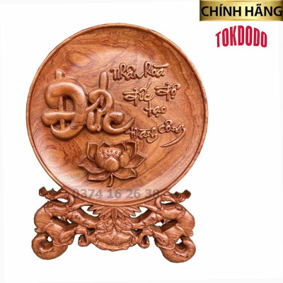 Tranh Đĩa Chữ Đức Gỗ Hương Đá Cao Cấp Thương Hiệu TOKDODO