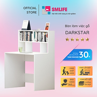Bàn liền giá sách gỗ CN SMLIFE Darkstar