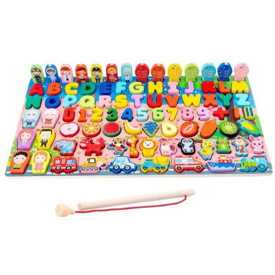 Đồ chơi bảng câu cá gắn nam châm và ghép chữ số bằng gỗ cho trẻ