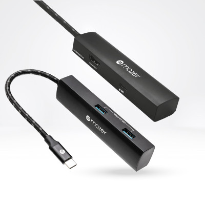 Bộ chuyển đổi Mazer 4 in 1 (1 cổng USB-C (100W), 1 HDMI (4K/30Hz), 2 USB-A) InfiniteLINK MULTI6140 - Hàng Chính Hãng