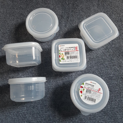 Combo 6 hộp đựng đồ ăn dặm NAKAYA Nhật Bản (3 hộp tròn 180ml + 3 hộp vuông 200ml)