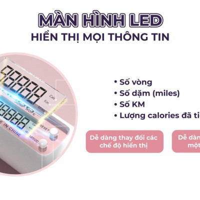 Dây Nhảy Không Dây Tích Hợp Tạ Sắt Tay Cầm Đếm Số Vòng,Quãng Đường,Calo Tiêu Thụ + Tặng Tô Vít Và Pin