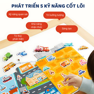 Sticker dán cho bé dùng được nhiều lần Mideer Reusable Jelly Sticker Set dán được trên nhiều bề mặt