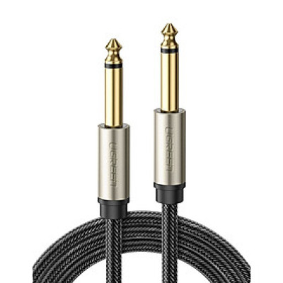 Cáp 6.5mm TS âm thanh Pro audio đầu mạ vàng 5M màu xám 24k Ugreen 128AT10640AV Hàng chính hãng