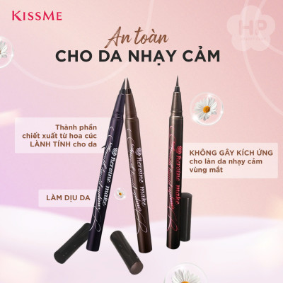 Bút Kẻ Mắt Nước Siêu Chống Trôi Nét Siêu Sắc Mãnh Kissme Heroine Make Smooth Liquid Eyeliner Super Keep (Màu Đen)