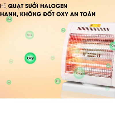 Đèn Sưởi Điện 2 Bóng Halogen 800W Xoay 90 Độ - Hàng Chính Hãng