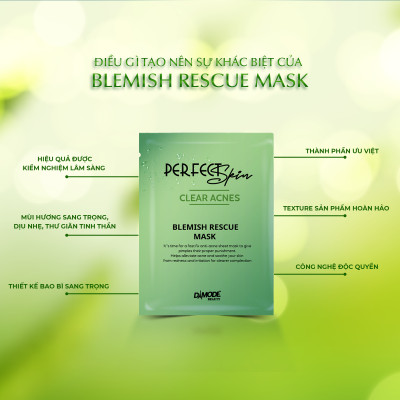 Mặt nạ tinh chất cô đặc cho da dầu da mụn BLEMISH RECUE MASK DAMODE hộp 3 cái 
