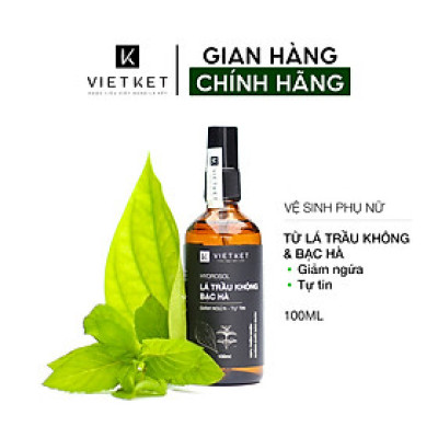 Hydrosol lá trầu không bạc hà VIETKET 100ml - Dung dịch vệ sinh phụ nữ giúp giảm ngứa, tự tin