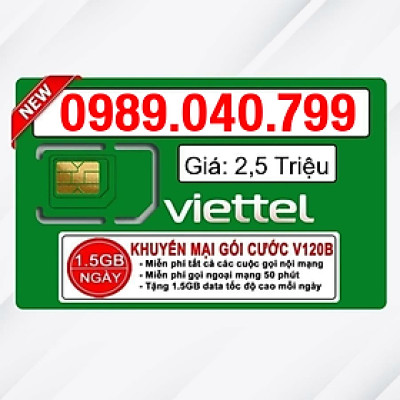 Sim Viettel số đẹp - Hàng chính hãng - 0989.040.799