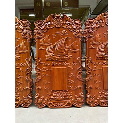 Đốc lịch lịch treo tường khắc thuận buồm xuôi gió bằng gỗ gõ đỏ kt 37×67×4cm