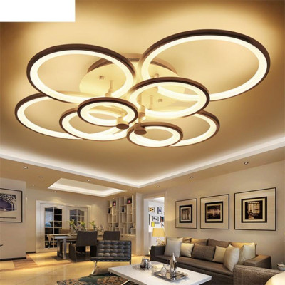 Đèn trần trang trí phòng khách LED 8 cánh hoa hải đường 3 chế độ màu có điều khiển Lighthouse 