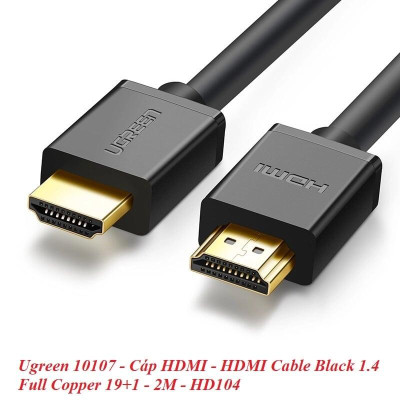 Ugreen UG10107HD104TK 2M màu Đen Cáp tín hiệu HDMI chuẩn 1.4 hỗ trợ phân giải 4K * 2K 60hz - HÀNG CHÍNH HÃNG