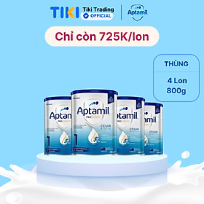 Combo 4 Sản phẩm dinh dưỡng công thức Aptamil Profutura Cesarbiotik 1 Infant Formula (Dành cho trẻ từ 0 - 12 tháng tuổi) - 800g