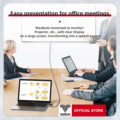 Bộ HUB TEEMO PC Chia 3 Cổng Trong Suốt USB Type C HDMI PD Dùng Cho Laptop Surface Macbook IPad Điện Thoại BX3H - Hàng Chính Hãng