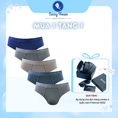 Combo Mix 5 Quần Lót Nam Freeman 6052 Tam Giác Tặng Kèm Dây Nịt Nam Cao Cấp