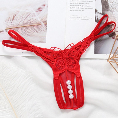 Quần lót nữ sexy lọt khe thêu bướm hở đũng sexy - Màu đỏ