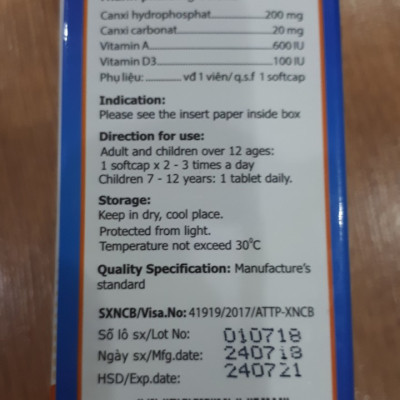 Thực phẩm chức năng - Calcidtall - Cho xương chắc khỏe