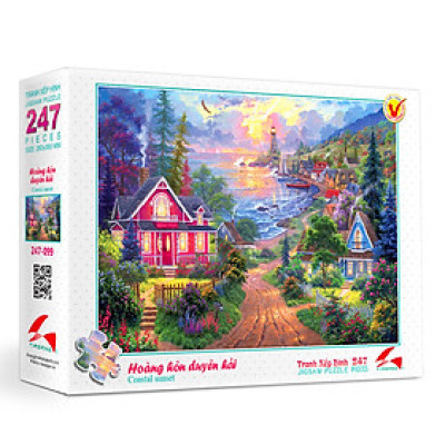 Tranh xếp Hình Tia Sáng- Hoàng hôn duyên hải (247 Mảnh Ghép)