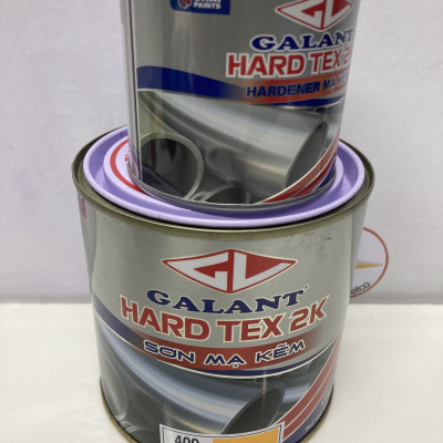 Sơn sắt mạ kẽm không cần lót Galant Hard Tex 2K Flat White F422 1L/bộ