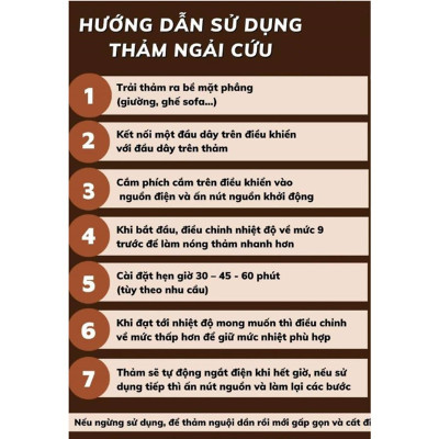 Thảm đệm ngải cứu dưỡng sinh, làm ấm, thư giãn cơ thể - Hàng nhập khẩu