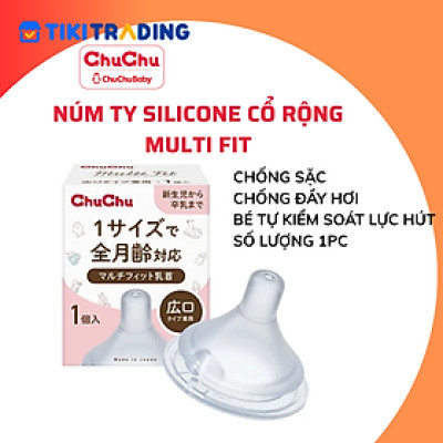 Núm Ty Silicon Cổ Rộng Hộp Siêu Mềm Multi Fit Ngừa Sặc Sữa, Chống Đầy Hơi Chính Hãng