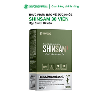 [Hộp 30 Viên] Viên Uống Hồng Sâm Hàn Quốc 6 Năm Tuổi SHINSAM Korean Red Ginseng - SHINPOONG PHARMA