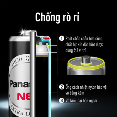 Hộp Pin than đen Panasonic AA R6NT/4SB (40 viên) - Hàng chính hãng