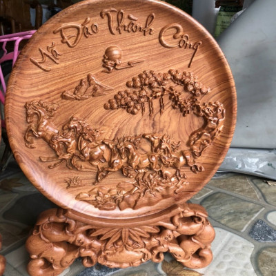 Tranh Đĩa Mã Đáo Thành Công Gỗ Hương Đá Cao Cấp Thương Hiệu TOKDODO