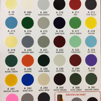 Sơn xịt màu xanh lá đậm ATM A230