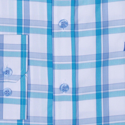 Áo sơ mi nam KHATOCO dài tay kẻ caro A1MD468S1-CNCR064-2408-D