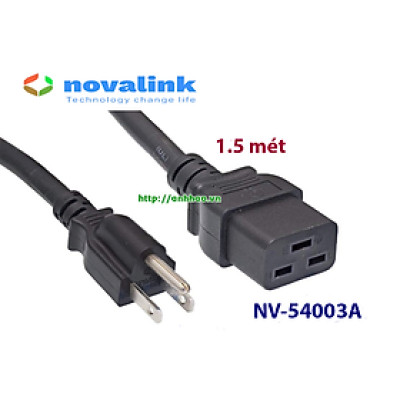 Dây nguồn C19 Novalink NV-54006A cao cấp - Chuẩn 15A/220V - Chuyên dùng cho UPS, Server, PDU (Đủ loại dài: 1.5m/2m/3m) - Hàng chính hãng