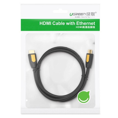 Ugreen UG10128HD101TK 1.5M màu Vàng Cáp tín hiệu HDMI chuẩn 2.0 hỗ trợ phân giải 4K * 2K 60hz - HÀNG CHÍNH HÃNG