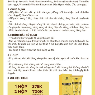 Liệu trình 3h Kẹo mầm sâm tố nữ Xmax Mychi  và Kem nở ngực Mychi Massage Cream