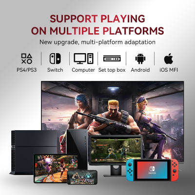 Gamepad Tay Game Arcade Y01 Không dây Bluetooth đa nền tảng cho máy tính - điện thoại - máy game hàng nhập khẩu