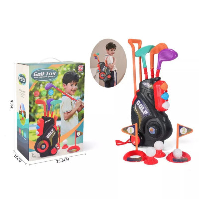 Bộ đồ chơi gậy đánh golf mini cỡ lớn cho bé vui chơi vận động kèm túi xách có bánh xe dễ di chuyển, quà tặng sinh nhật