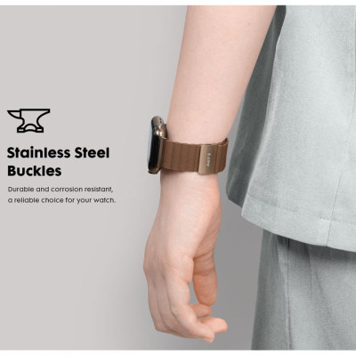 Dây LAUT Novi Luxe Cho Apple Watch Series 1~9/ SE (38/40/41mm) Làm Từ Da Thuần Chay Mềm Mại Khóa Nam Châm Hàng Chính Hãng