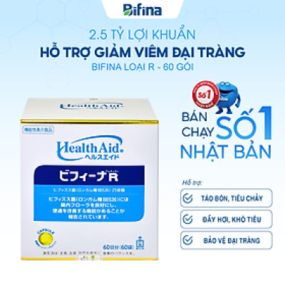 Men vi sinh Bifina Nhật Bản- Loại R 60 gói - Hô trợ người viêm đại tràng, chướng bụng đầy hơi