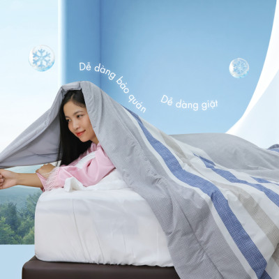 [CHĂN HÈ MÁT LẠNH] Mền lạnh I Cool Advance NIN House NM8035 2mx2m2 | Chăn chần bông Ice Silk lạnh như tencel, Chăn điều hoà nhiều độ