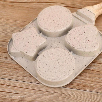 Chảo chiên rán trứng mini làm bánh 4 ngăn khuôn chảo hình sao và hình tròn