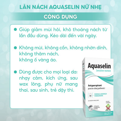 Lăn khử mùi dành cho nữ Aquaselin 50ml (loại nhẹ)