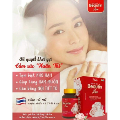 Viên uống đẹp da và điều hòa nội tiết tố nữ BEAUTIN LOVE - Hộp 30 viên