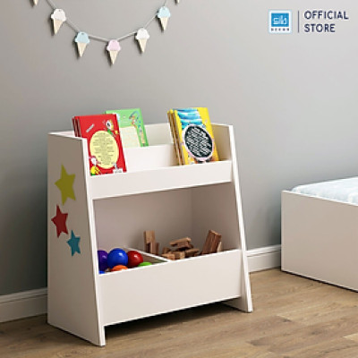 Kệ Gỗ Cho Bé Montessori Nhiều Ngăn, Để Sách Vở Và Đồ Chơi Màu Trắng SIB Decor TCB07