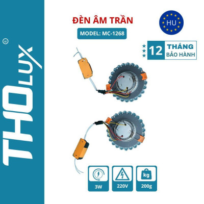 Đèn âm trần MC-1268 Tholux 3W 220V,  đèn trang trí