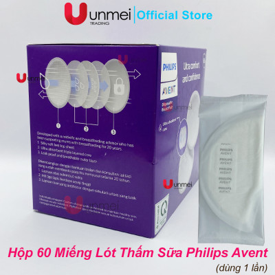 Nguyên Hộp 60 Miếng Lót Thấm Sữa Philips Avent - Loại dùng 1 Lần 