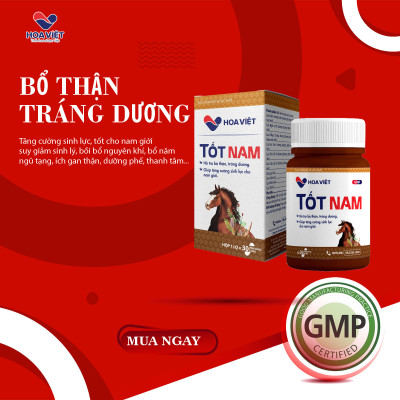 Viên uống bổ thận tráng dương tăng cường sinh lực nam giới Tốt Nam Hoa Việt (Hộp 30 viên)- Bí quyết cho sức khỏe phái mạnh